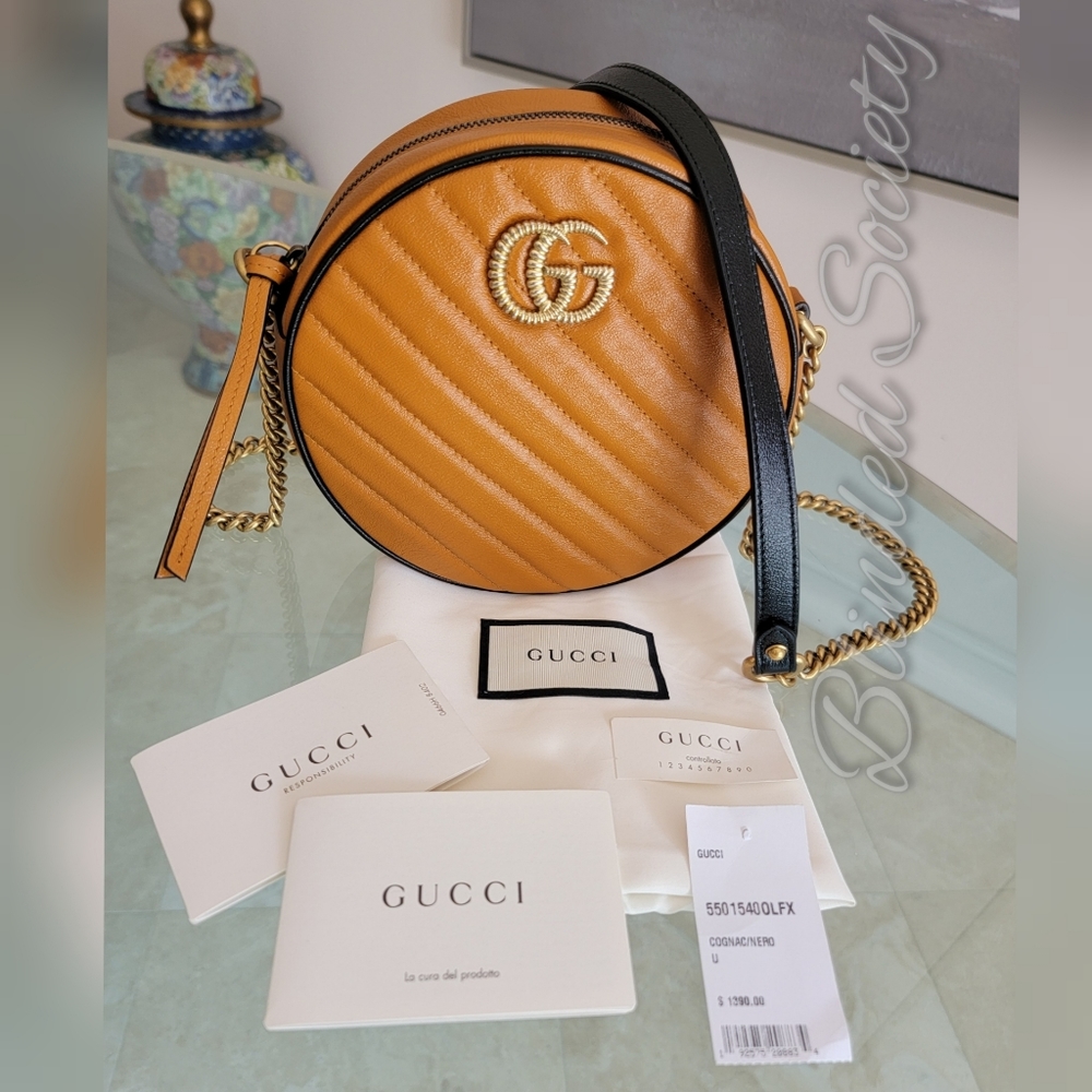 ☆☆SOLD☆☆ Gucci Marmont GG Cognac Crossbody Bag